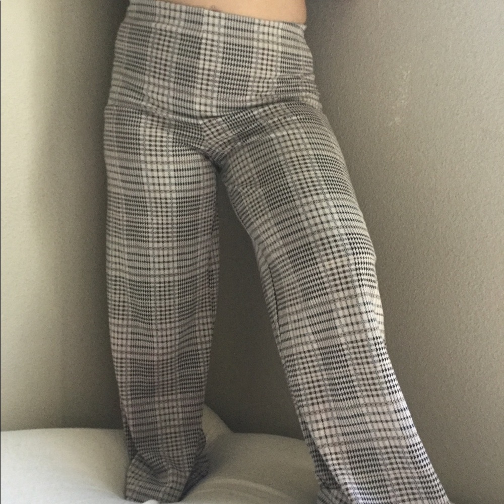 Flared Plaid Pants